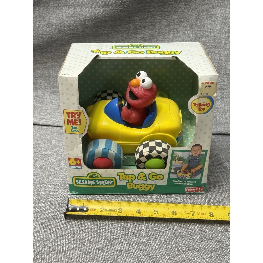 Vintage 1999 Sesame Street New In Box Elmo Tap‎ And Go Buggy Car Toy
